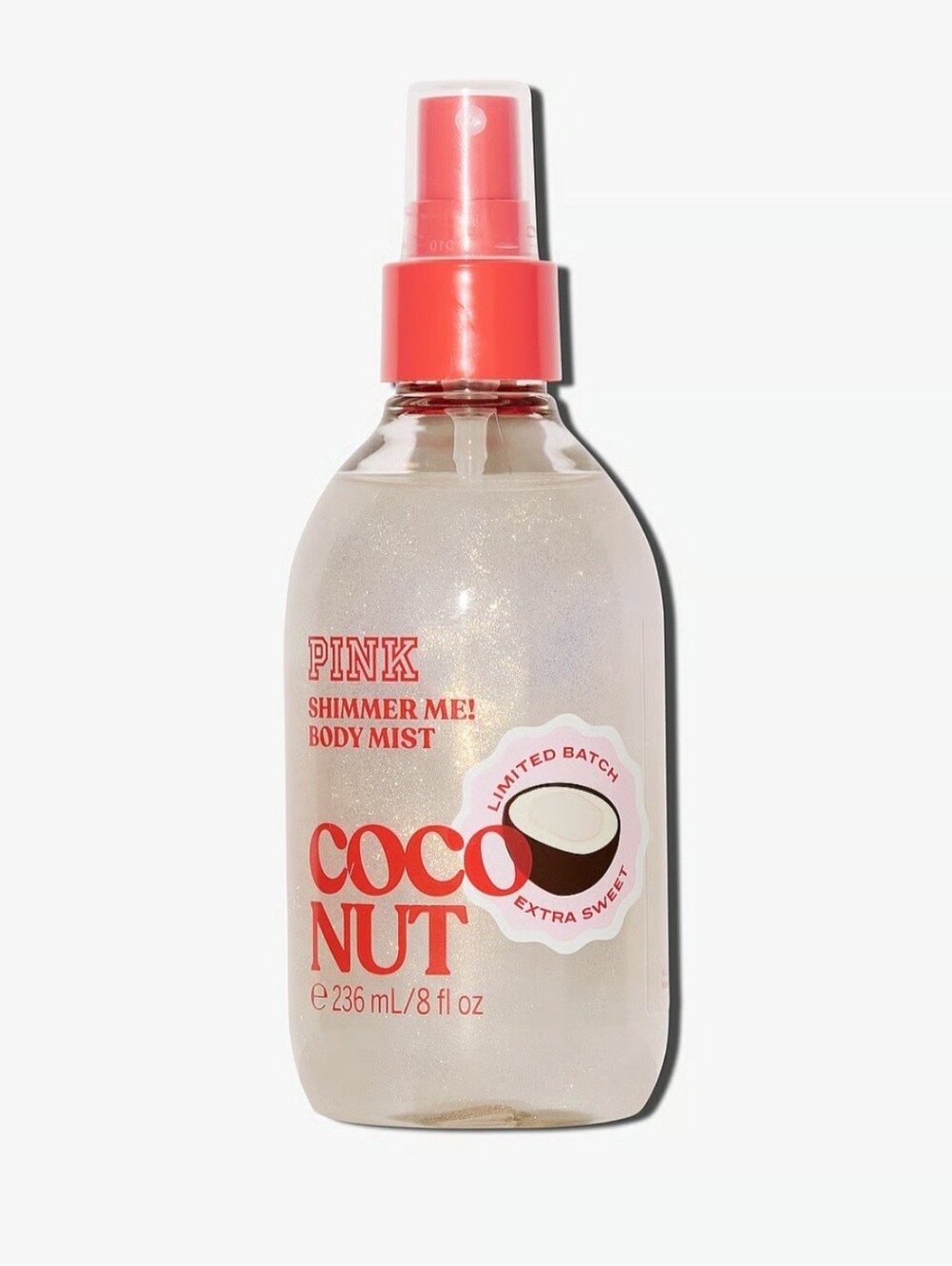 PINK Victoria's Secret Coconut Shimmer Me! Body Mist in Coral & Pearl